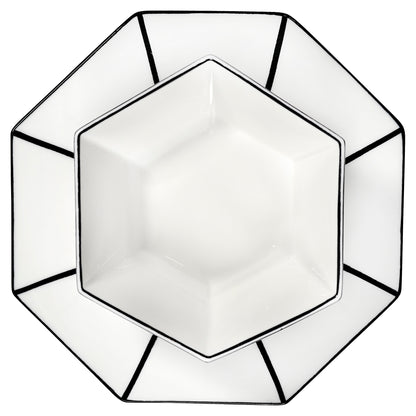 Carte Blanche Black and White Dessert Plate - Set of 4