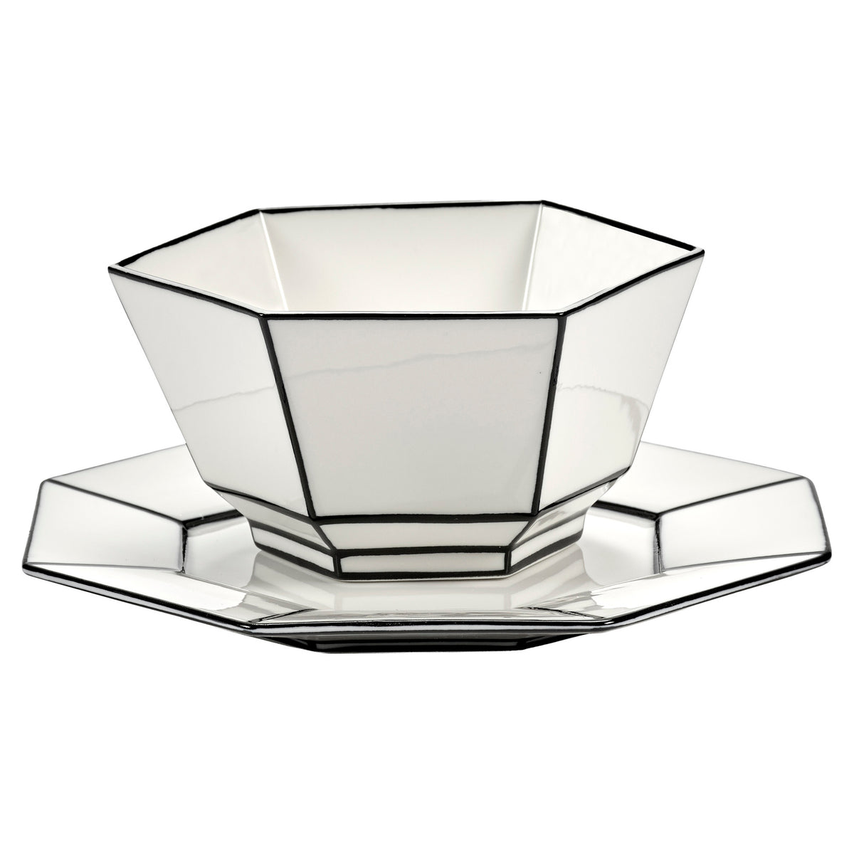 Carte Blanche Black and White Dessert Plate - Set of 4