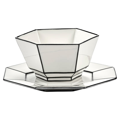 Carte Blanche Black and White Dessert Plate - Set of 4