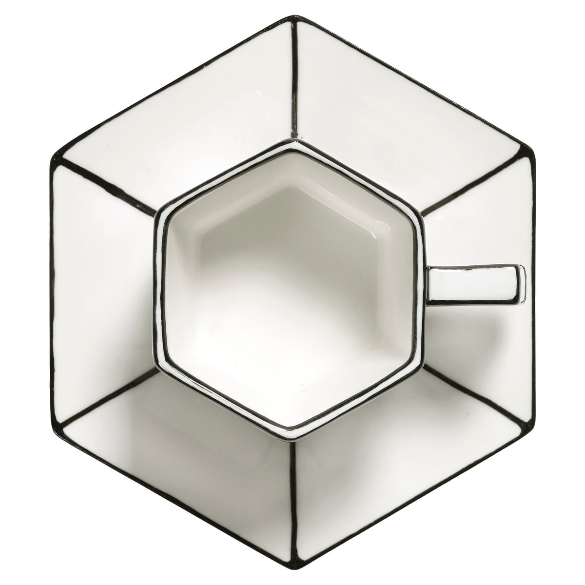 Carte Blanche Black and White Espresso Cup and Saucer - Set of 4