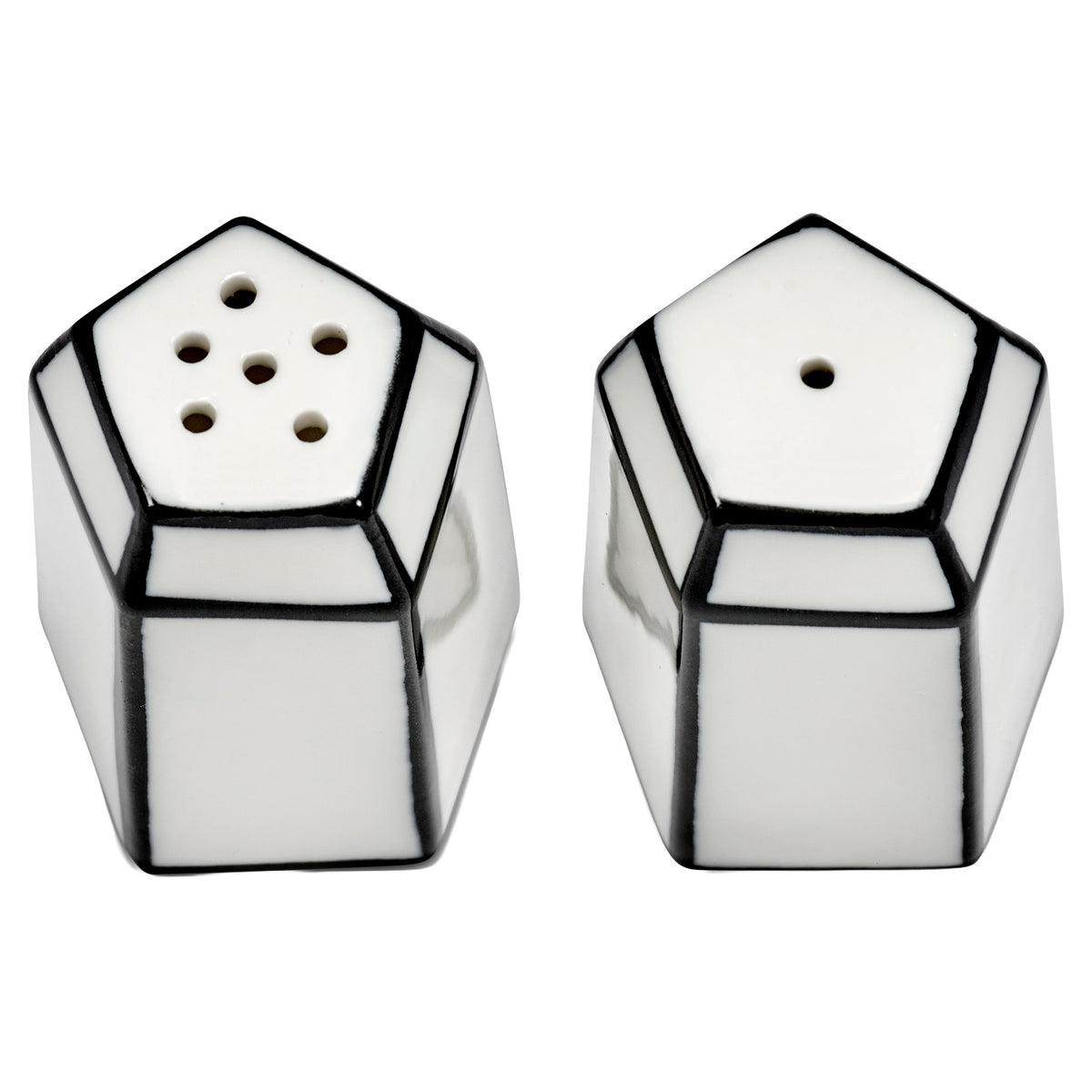 Carte Blanche Black and White Salt and Pepper Shaker Set