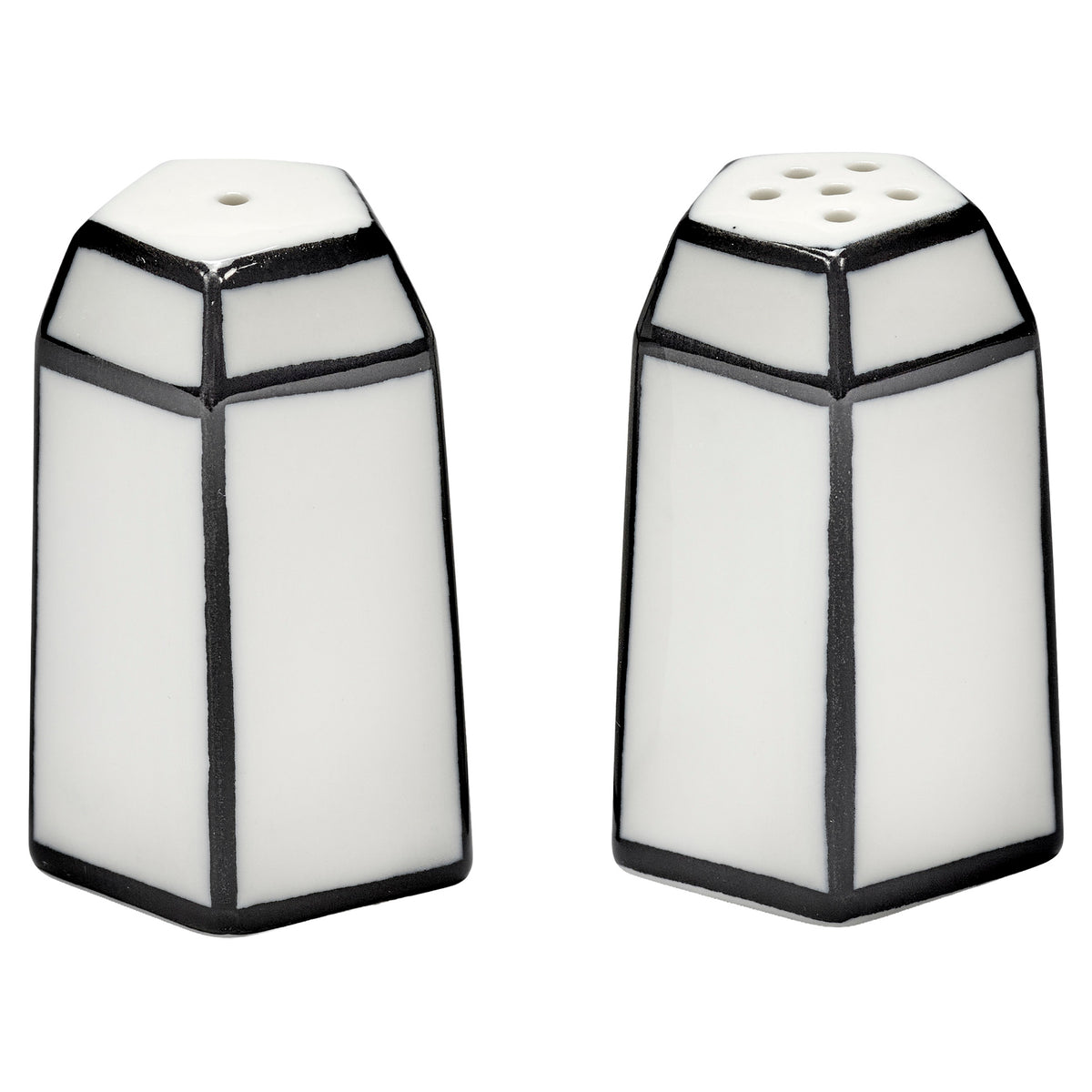 Carte Blanche Black and White Salt and Pepper Shaker Set