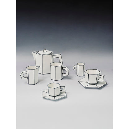 Carte Blanche Black and White Teacup - Set of 4