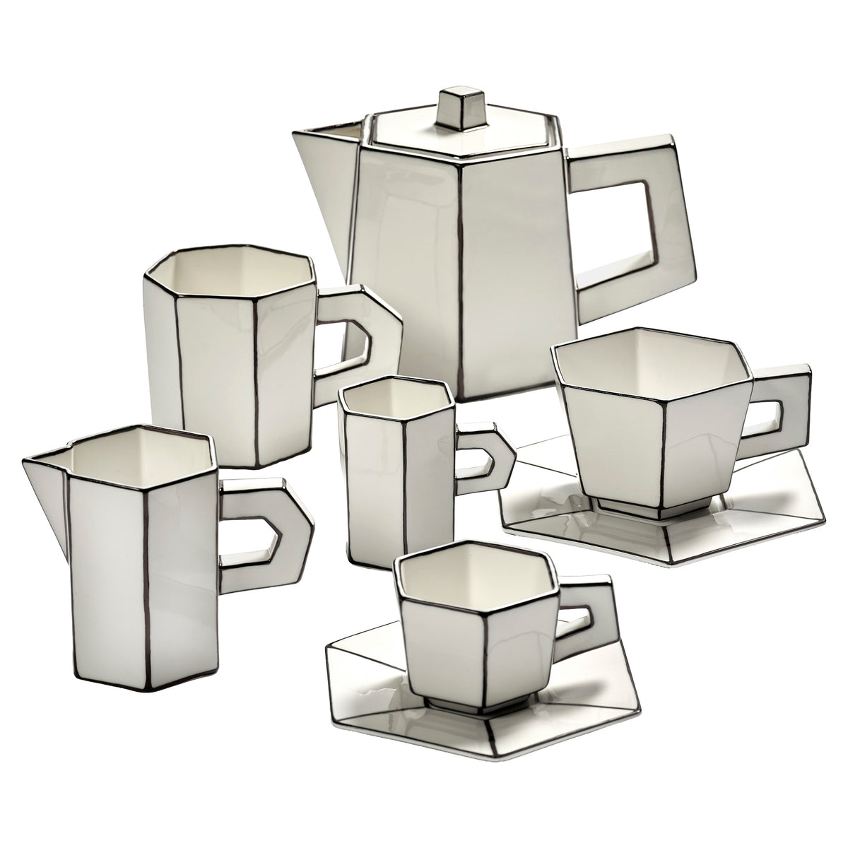 Carte Blanche Black and White Tea Pot