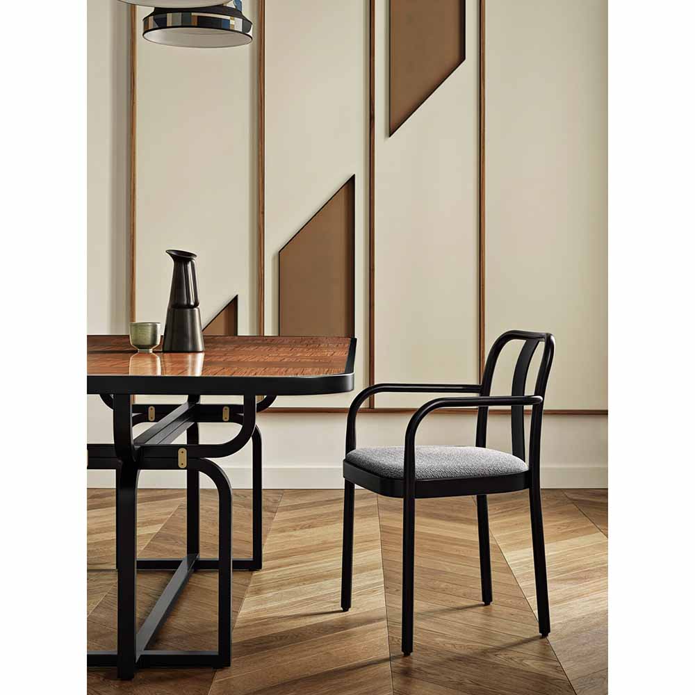 Caryllon Rectangular Dining Table - Inlay, Black