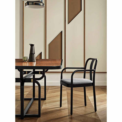Caryllon Rectangular Dining Table - Inlay, Black