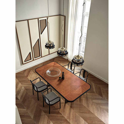 Caryllon Rectangular Dining Table - Inlay, Black