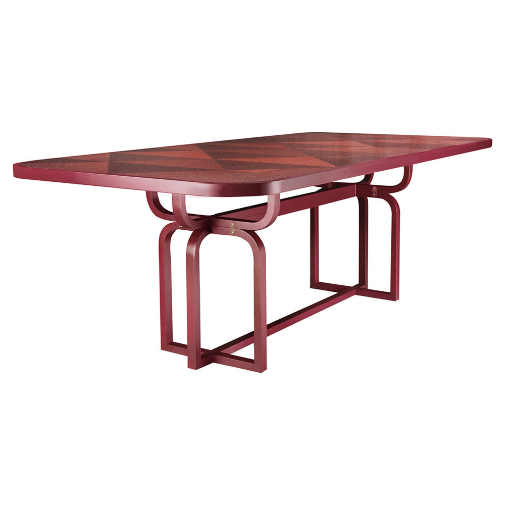 Caryllon Rectangular Dining Table - Inlay, Red