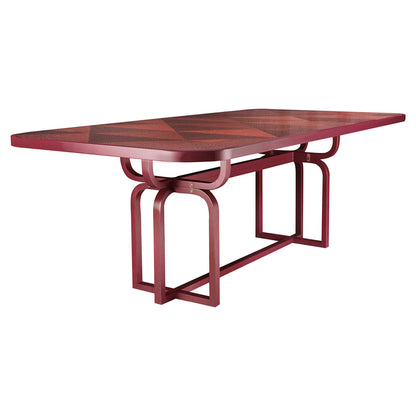 Caryllon Rectangular Dining Table - Inlay, Red