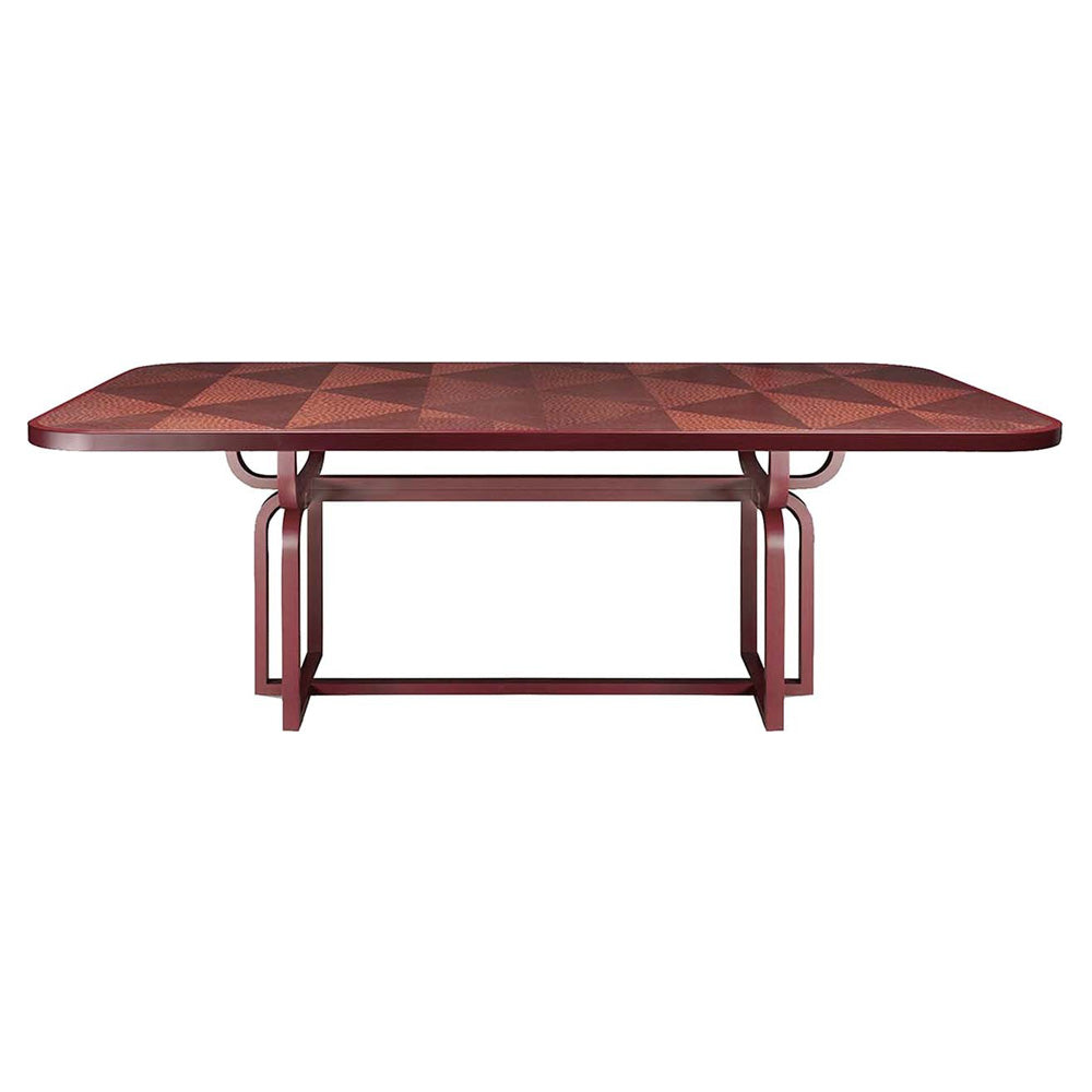 Caryllon Rectangular Dining Table - Inlay, Red