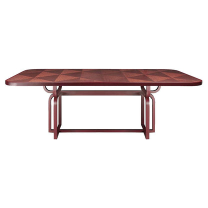 Caryllon Rectangular Dining Table - Inlay, Red