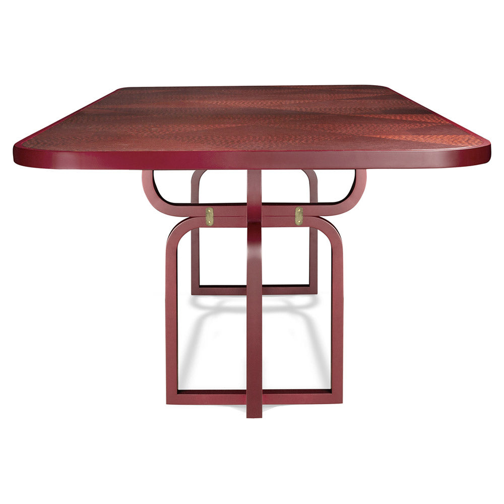 Caryllon Rectangular Dining Table - Inlay, Red