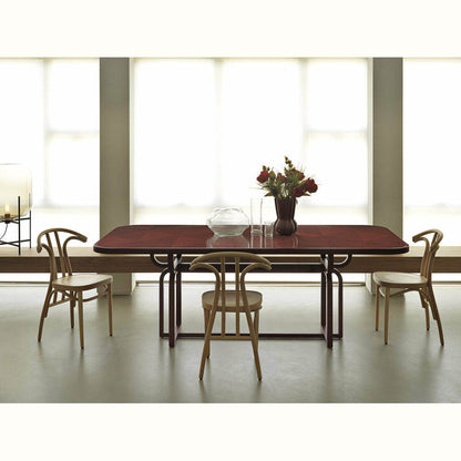 Caryllon Rectangular Dining Table - Inlay, Red