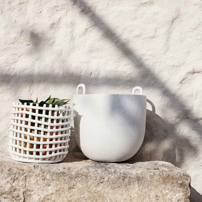 Large Ceramic Basket - Off-White