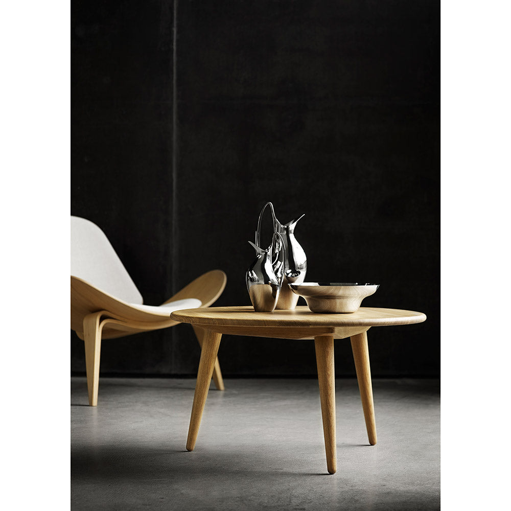CH008 Round Coffee Table - 30.7"W, Oak White Oil