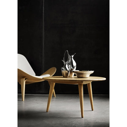 CH008 Round Coffee Table - 30.7"W, Oak White Oil
