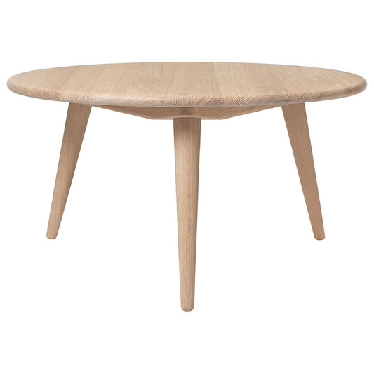 CH008 Round Coffee Table - 30.7"W, Oak White Oil