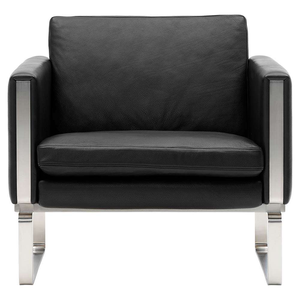CH101 Lounge Chair - Leather, Stainless Steel