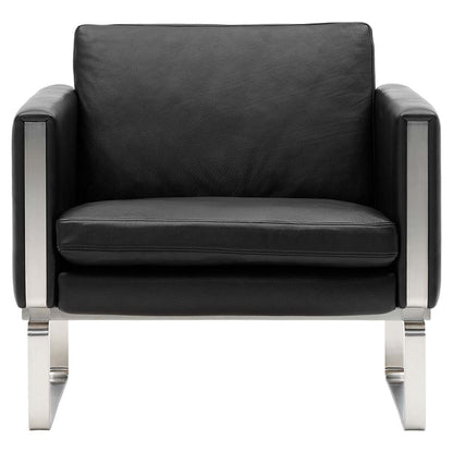 CH101 Lounge Chair - Leather, Stainless Steel