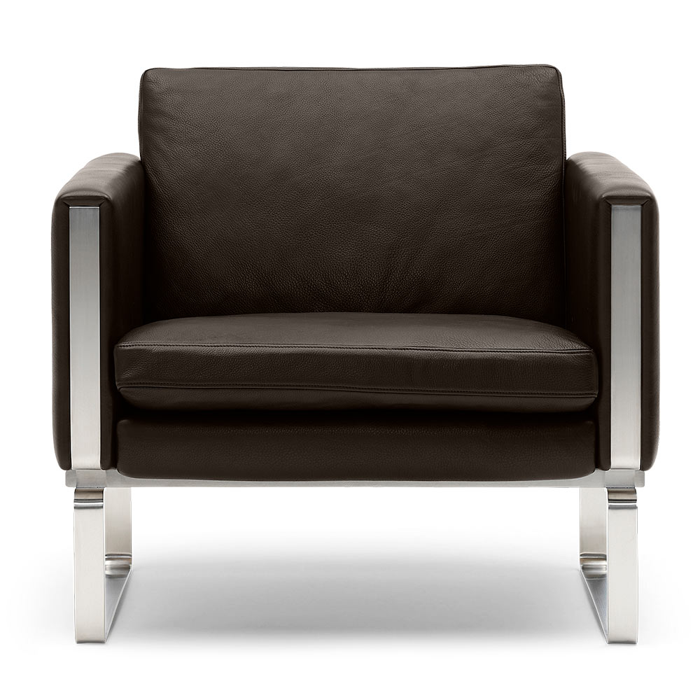 CH101 Lounge Chair - Leather, Stainless Steel