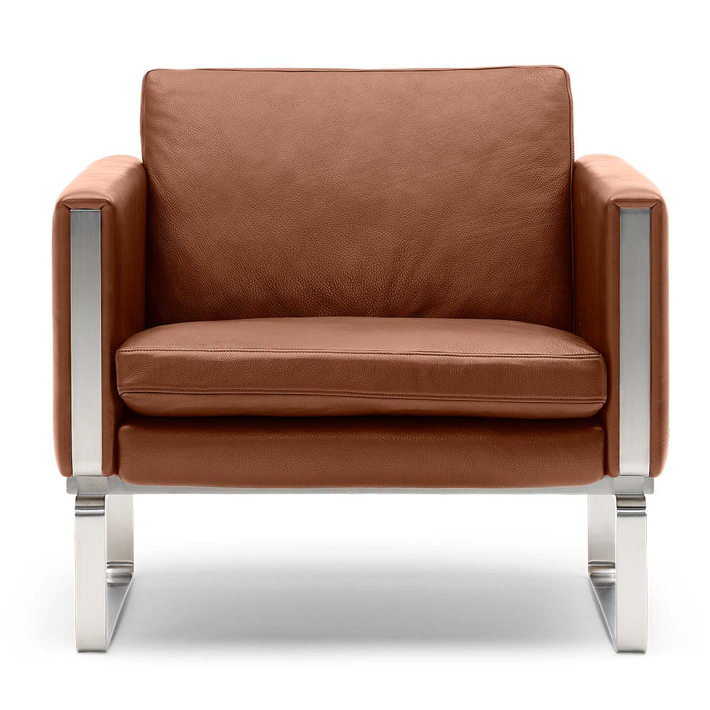CH101 Lounge Chair - Leather, Stainless Steel
