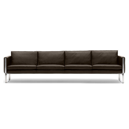 CH104 4 Seater Sofa - Leather, Stainless Steel