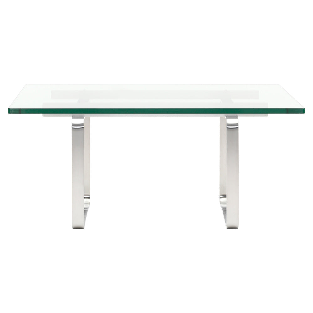 CH106 Square Coffee Table - Glass, Stainless Steel