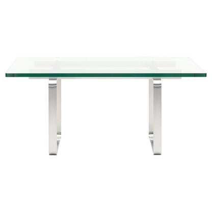 CH106 Square Coffee Table - Glass, Stainless Steel