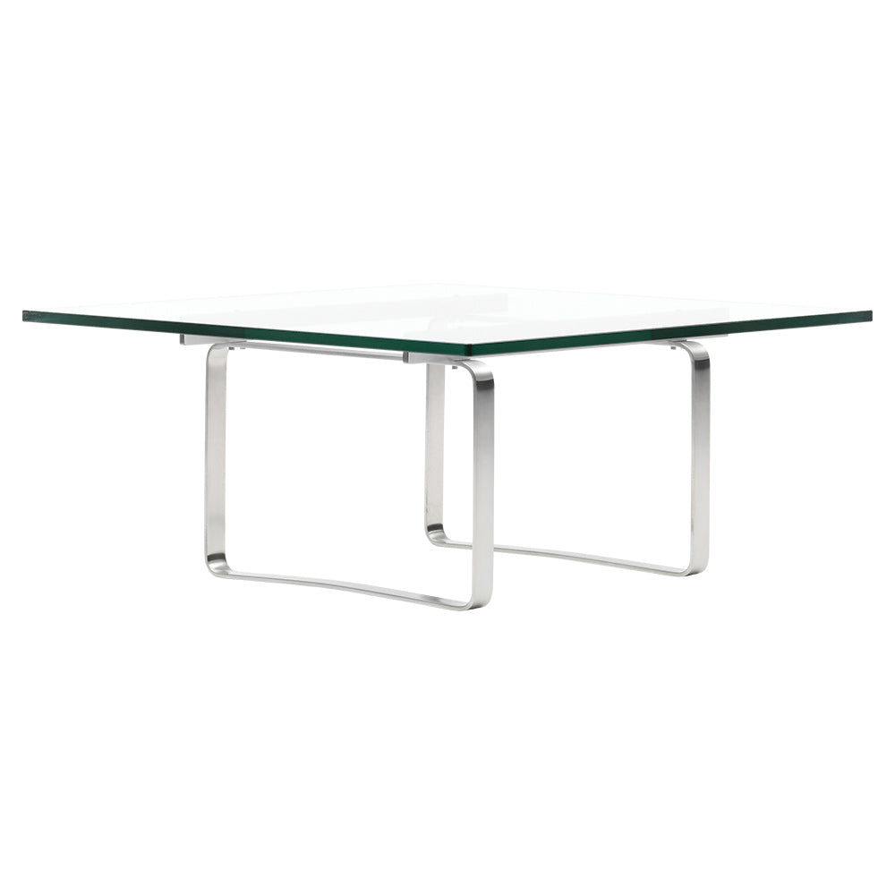 CH106 Square Coffee Table - Glass, Stainless Steel