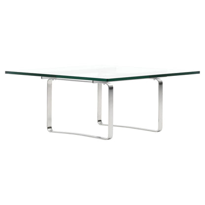 CH106 Square Coffee Table - Glass, Stainless Steel