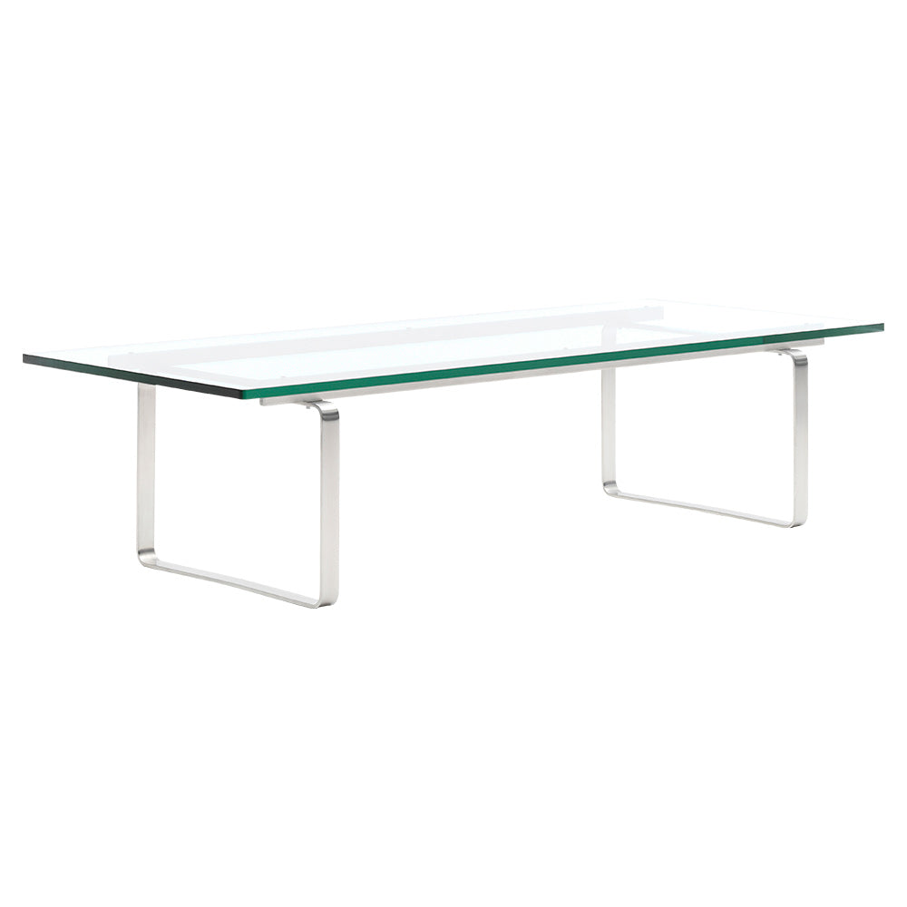 CH108 Rectangular Coffee Table - Glass, Stainless Steel