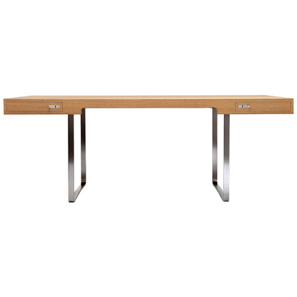 CH110 Desk - Wood Top, Stainless Steel Base