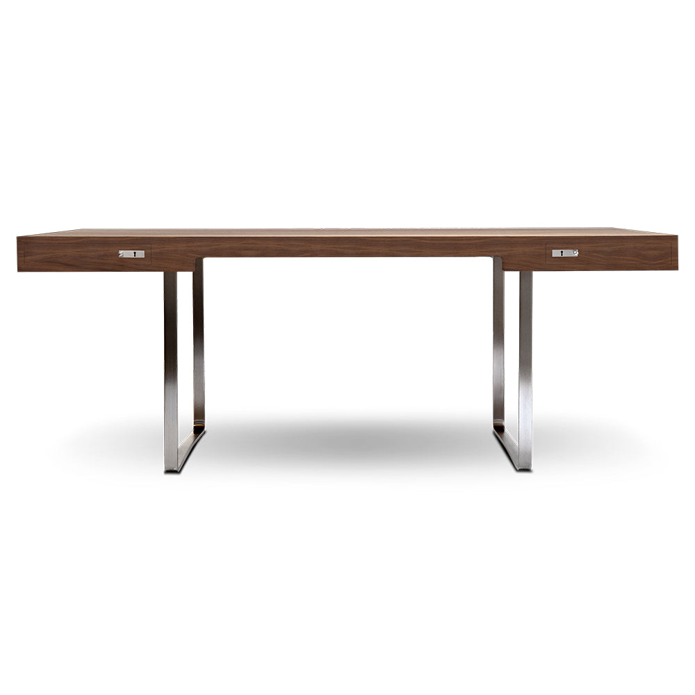 CH110 Desk - Wood Top, Stainless Steel Base