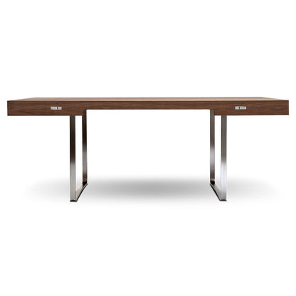CH110 Desk - Wood Top, Stainless Steel Base