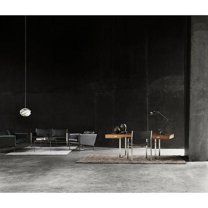 CH110 Desk - Wood Top, Stainless Steel Base