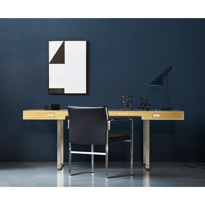 CH110 Desk - Wood Top, Stainless Steel Base