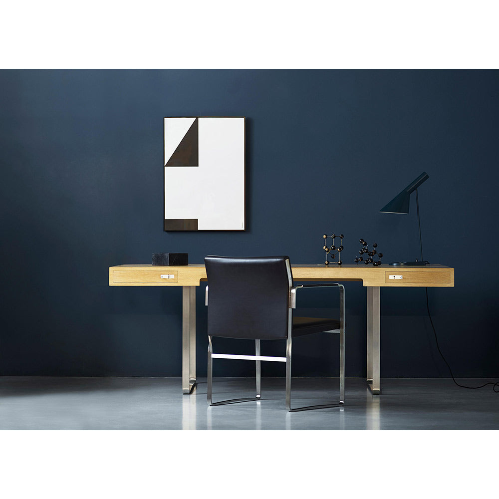 CH111 Dining Chair - Leather, Stainless Steel
