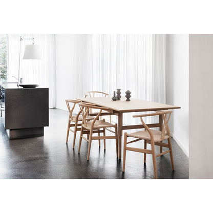 CH24 Wishbone Dining Chair - Black Paper Cord, Beech Soap