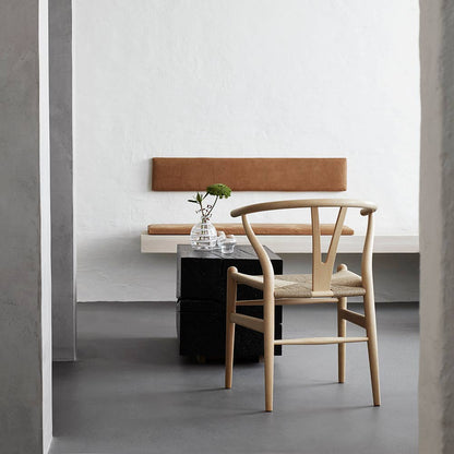 CH24 Wishbone Dining Chair - Black Paper Cord, Beech Soap