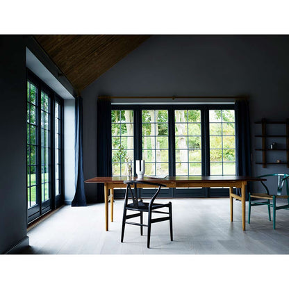 CH24 Wishbone Dining Chair - Black Paper Cord, Black Ash