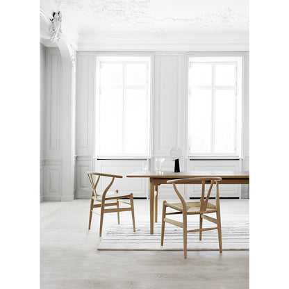 CH24 Wishbone Dining Chair - Black Paper Cord, Oak Soap