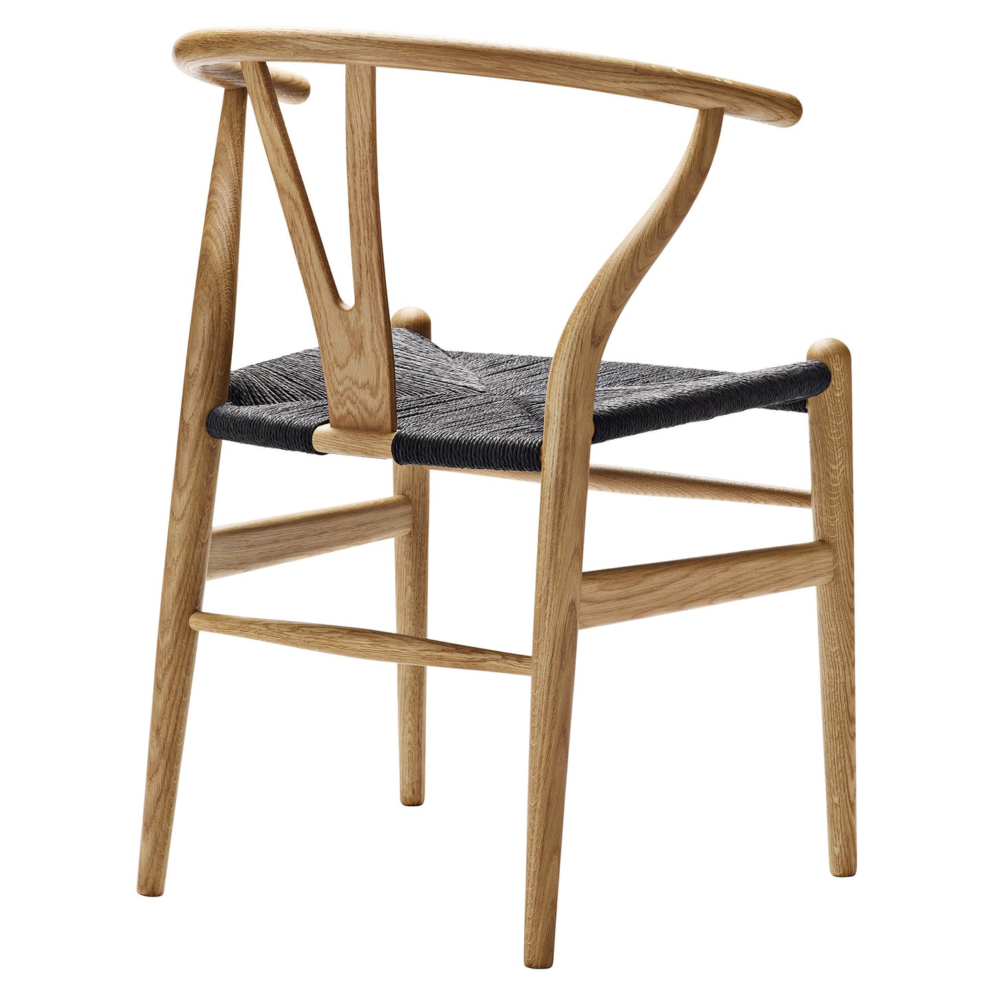 CH24 Wishbone Dining Chair - Black Paper Cord, Oak Oil