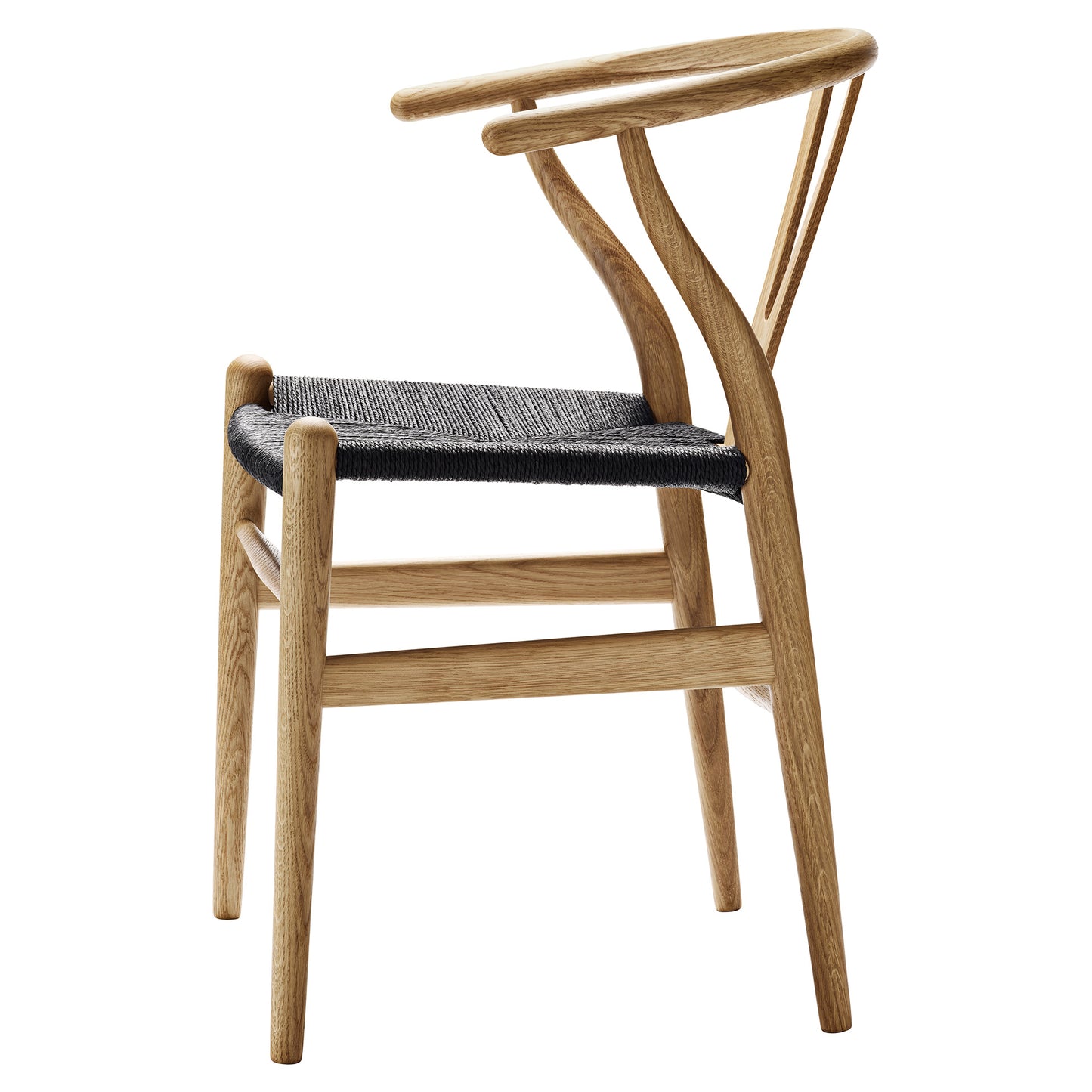 CH24 Wishbone Dining Chair - Black Paper Cord, Oak Oil
