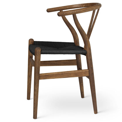 CH24 Wishbone Dining Chair - Black Paper Cord, Oak Smoked Oil