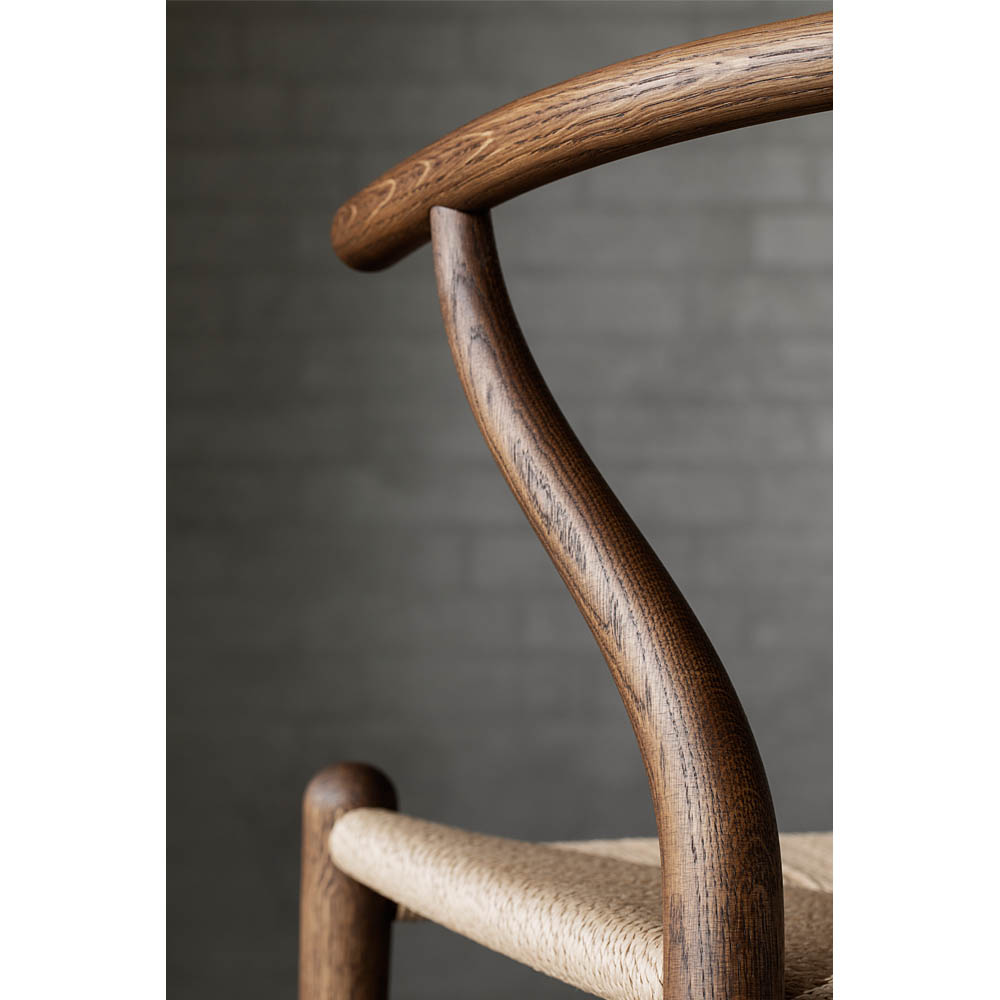 CH24 Wishbone Dining Chair - Black Paper Cord, Oak Smoked Oil