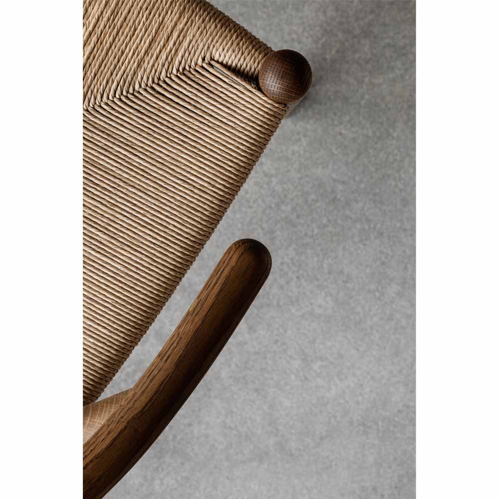 CH24 Wishbone Dining Chair - Black Paper Cord, Oak Smoked Oil