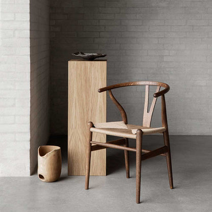 CH24 Wishbone Dining Chair - Black Paper Cord, Oak Smoked Oil