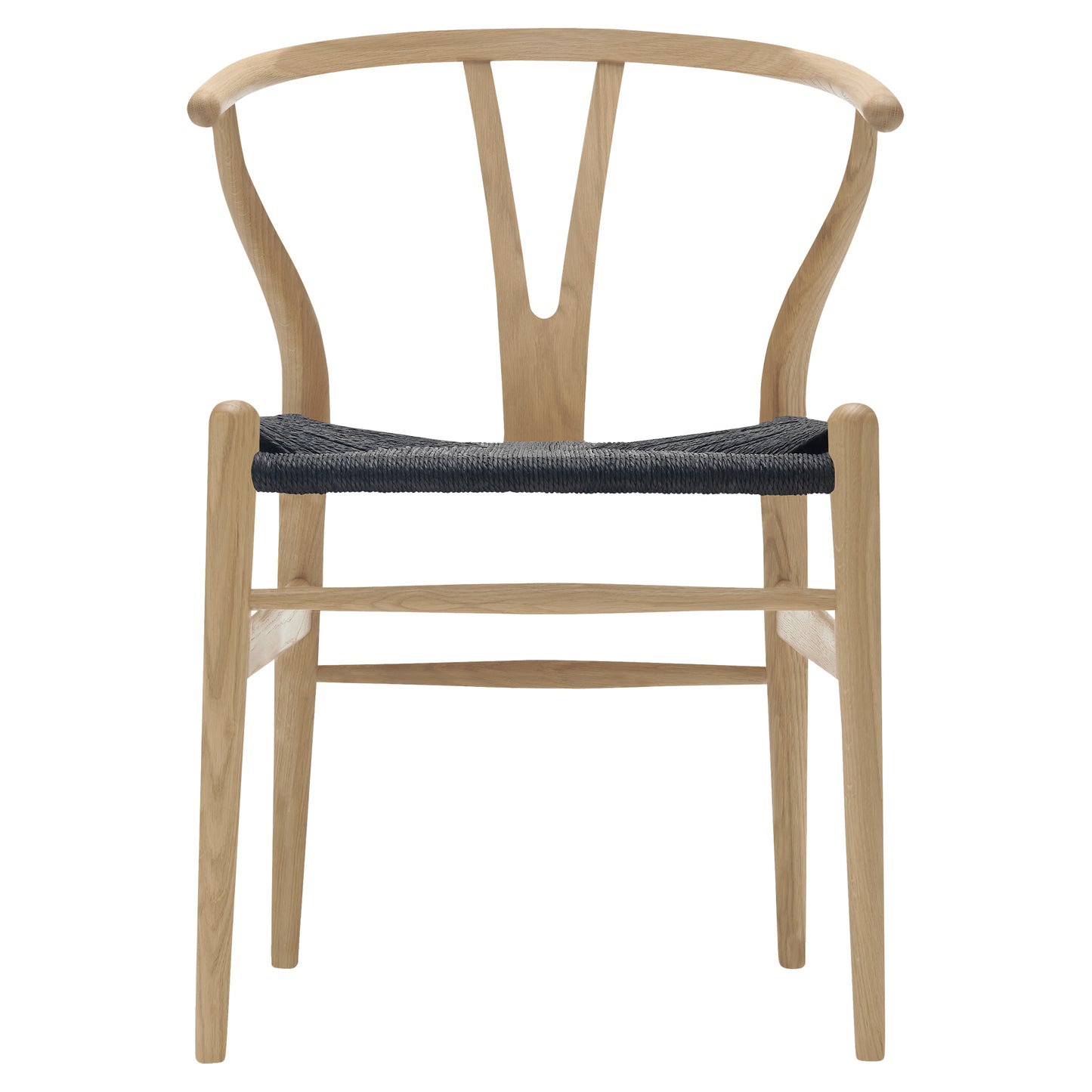CH24 Wishbone Dining Chair - Black Paper Cord, Oak Soap