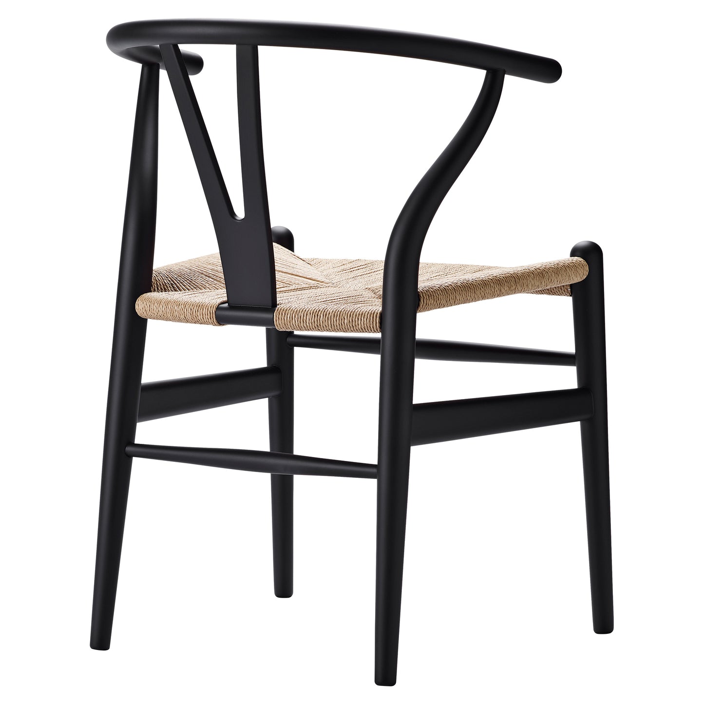 CH24 Wishbone Dining Chair - Natural Paper Cord, Black Beech