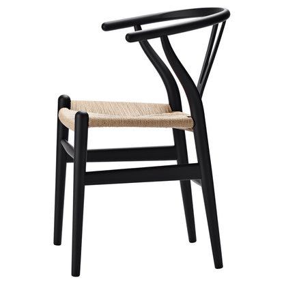 CH24 Wishbone Dining Chair - Natural Paper Cord, Black Beech